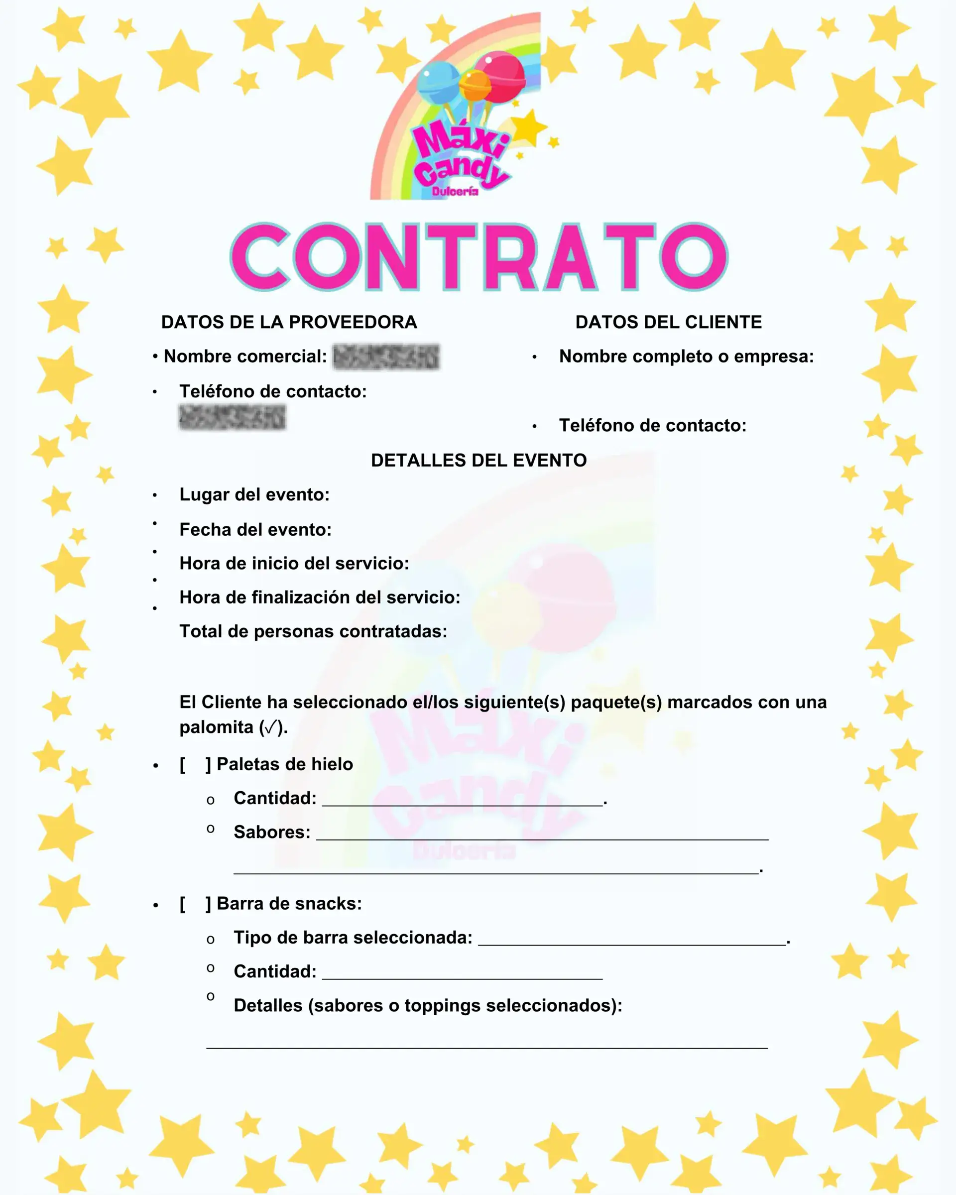 Contrato Servicios "Maxi Candy"